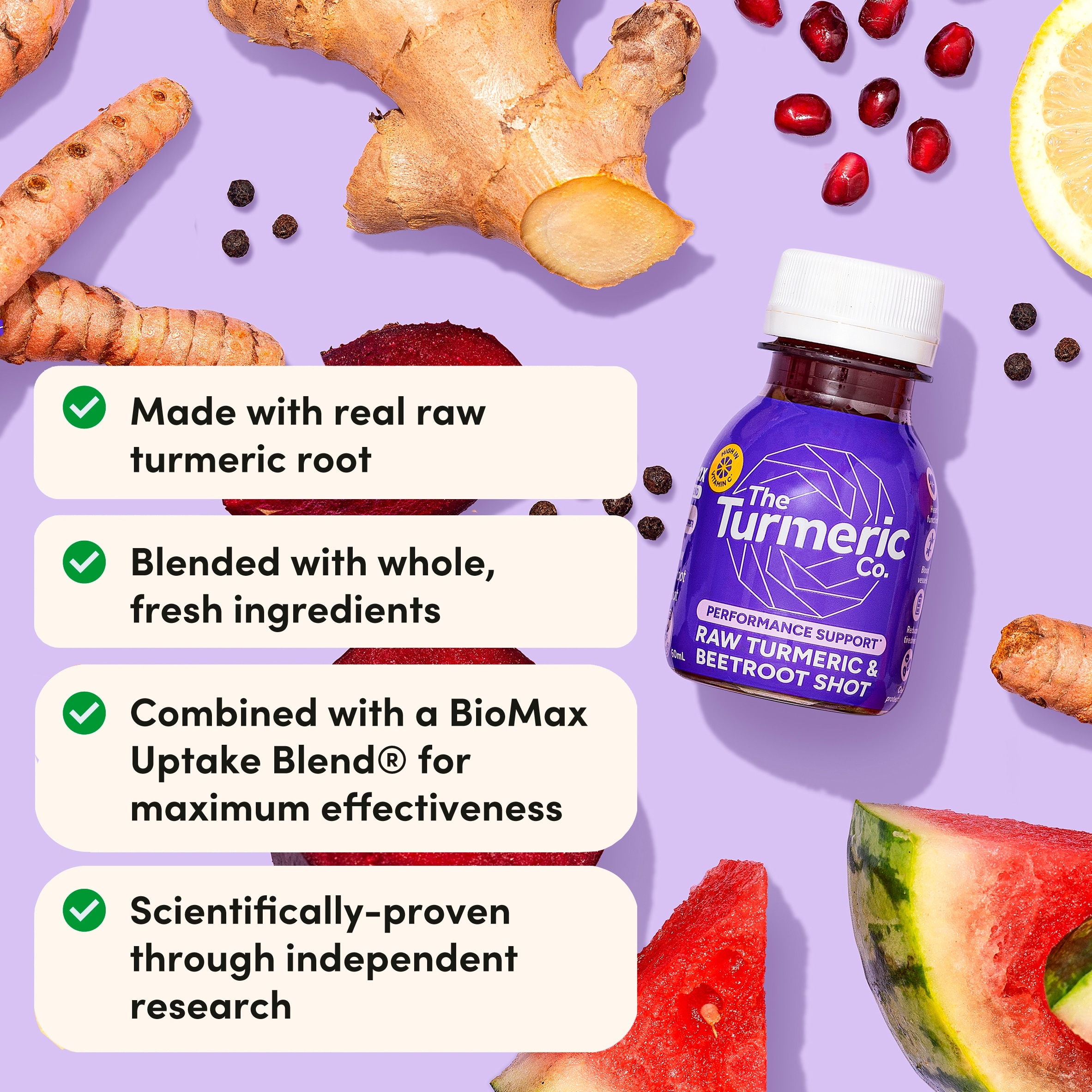 The Turmeric Co Raw Turmeric Beetroot 60ml x 3 pack thumbnail 3