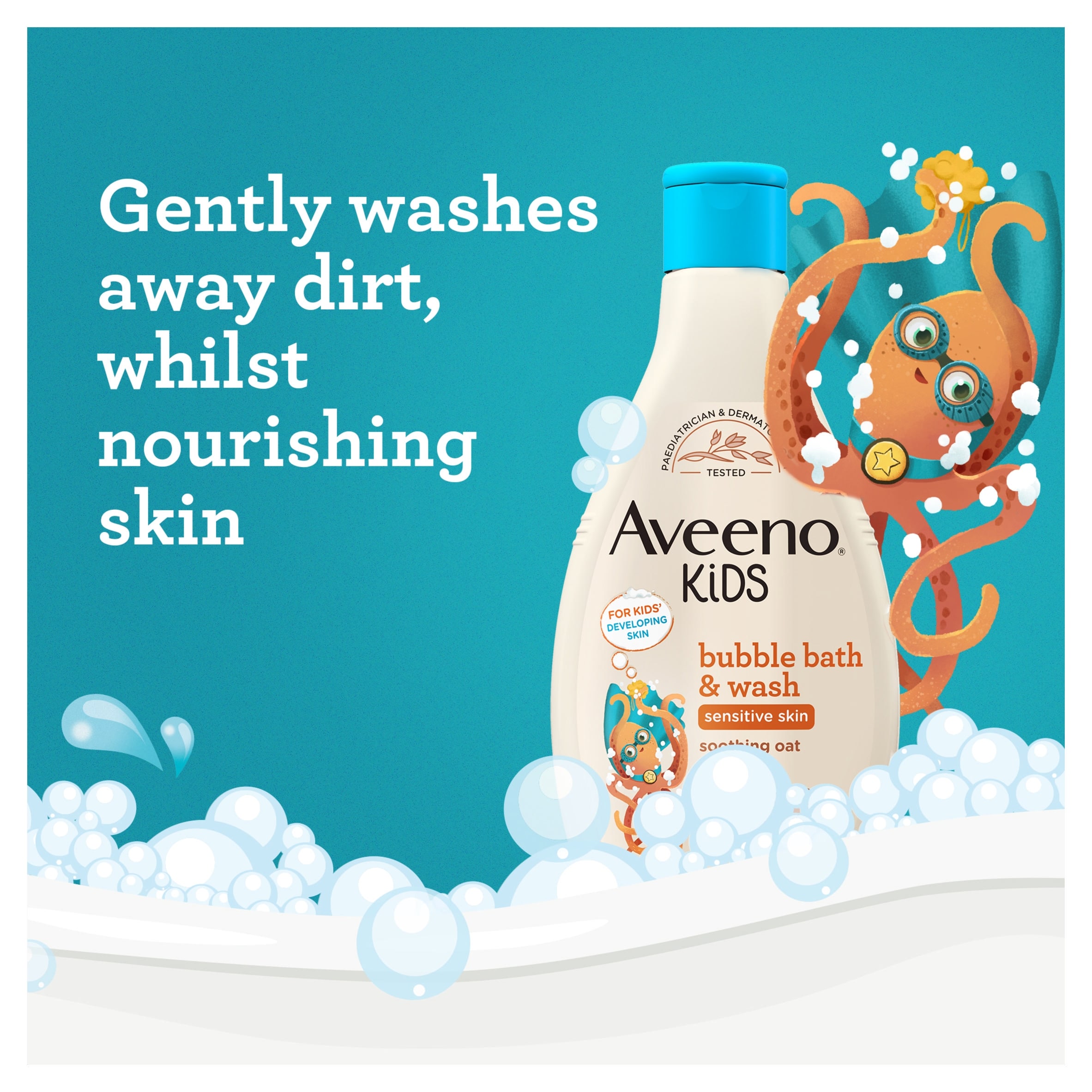 Aveeno Kids Bubble Bath & Wash 400ml thumbnail 2