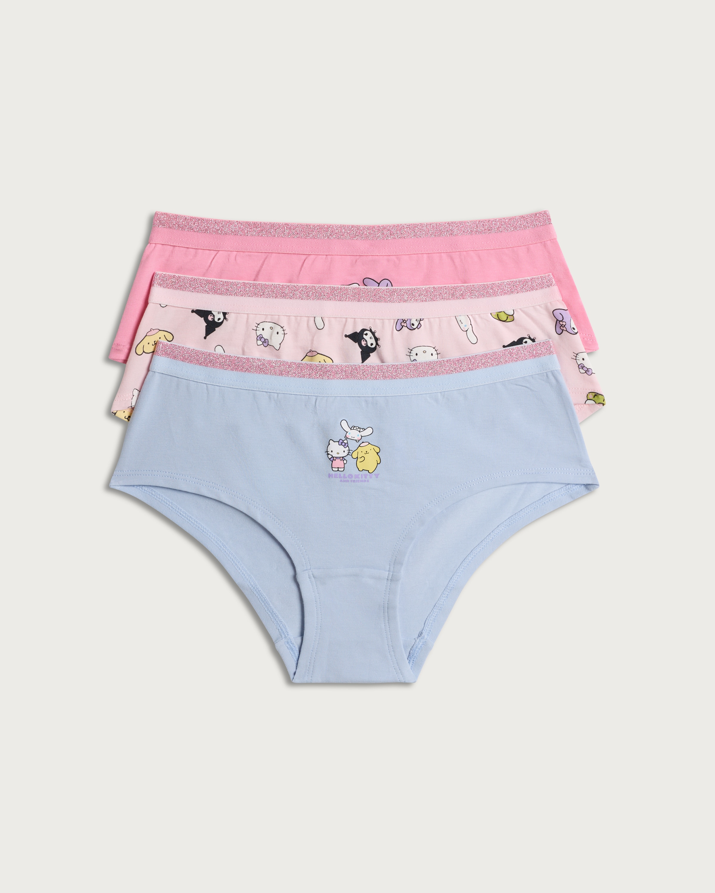 Hello Kitty 3-Pack Cotton Rich Short Knickers in Multi