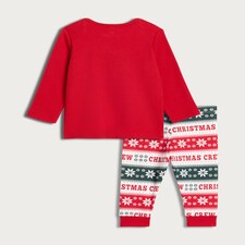F&F Baby Christmas Crew Matching Family Christmas Pyjamas in Red thumbnail 2