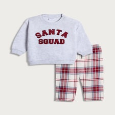 F&F Baby Santa Squad Matching Family Christmas Pyjamas in Grey Marl