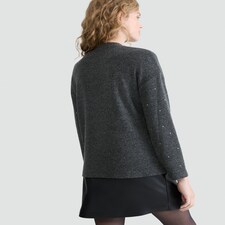 F&F Bow Detail Diamanté Embellished Jumper in Grey thumbnail 3