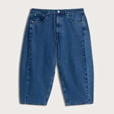 F&F Pure Cotton High Rise Barrel Leg Jeans in Navy thumbnail 4