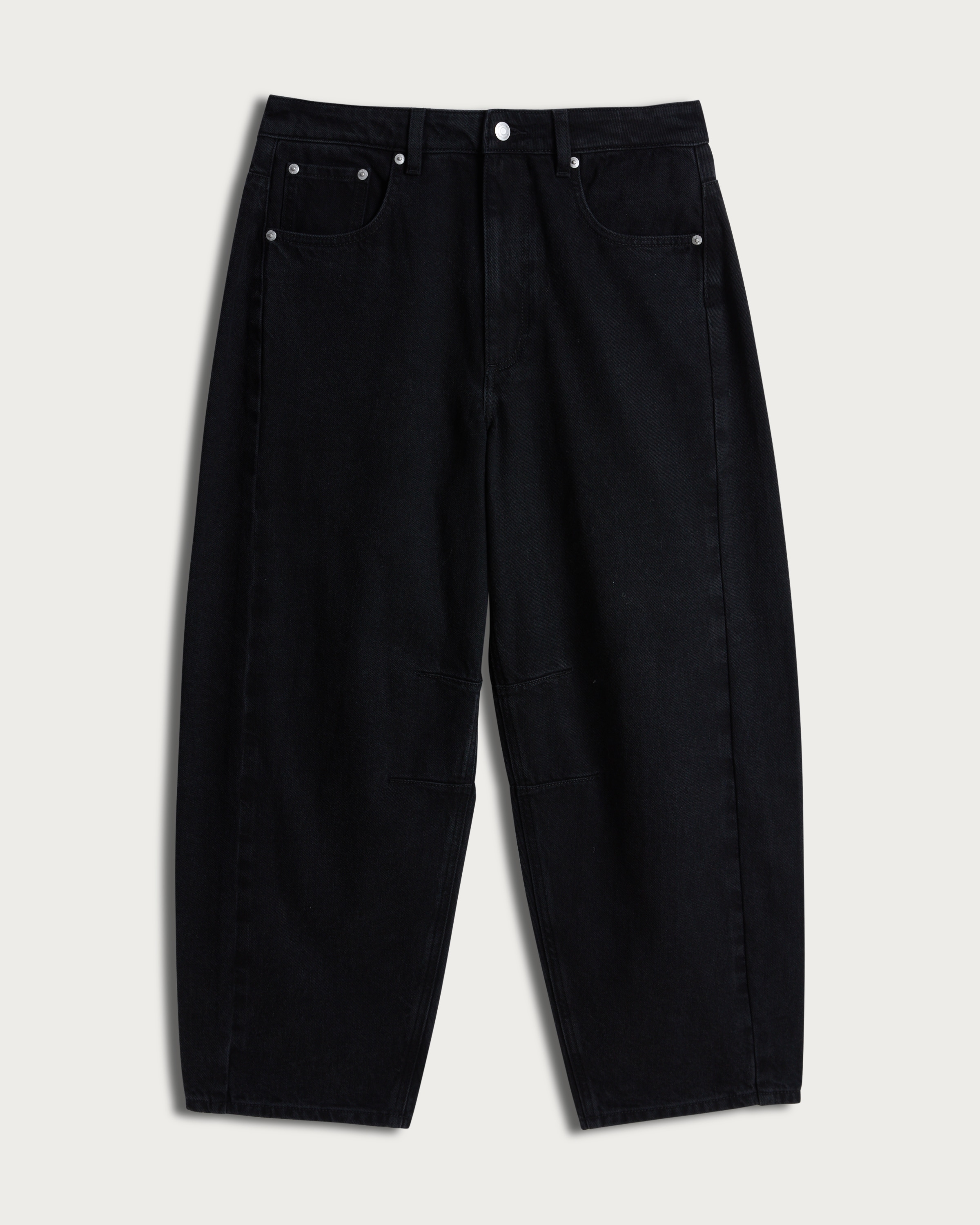 F&F High Rise Barrel Leg Jeans in Black thumbnail 4