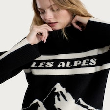 F&F Knitted Les Alpes Mountain Print Jumper with Wool in Multi