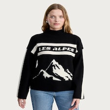 F&F Knitted Les Alpes Mountain Print Jumper with Wool in Multi thumbnail 2
