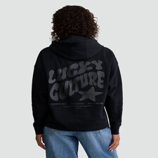 OH ME OH MY Cotton Rich Lucky Culture Slogan Hoodie in Black thumbnail 3