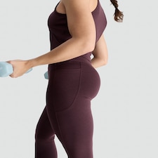 F&F Active High Waisted Co-ord Leggings in Berry