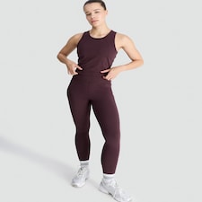 F&F Active High Waisted Co-ord Leggings in Berry thumbnail 2