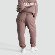 F&F Active Cotton Rich Slogan Drawstring Joggers in Brown thumbnail 3