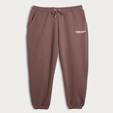 F&F Active Cotton Rich Slogan Drawstring Joggers in Brown thumbnail 4