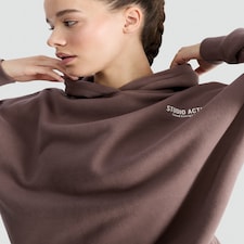 F&F Active Cotton Rich Slogan Hoodie in Brown