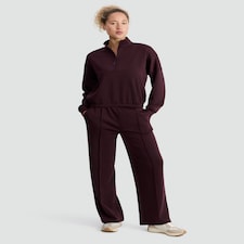 F&F Active Wide Leg Pleated Co-ord Joggers in Berry