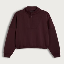F&F Active Half-Zip High Neck Co-ord Sweatshirt in Berry thumbnail 4