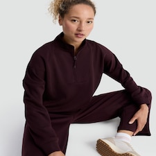 F&F Active Half-Zip High Neck Co-ord Sweatshirt in Berry thumbnail 2