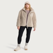 F&F Borg Textured Zip Up Jacket in Neutral thumbnail 2