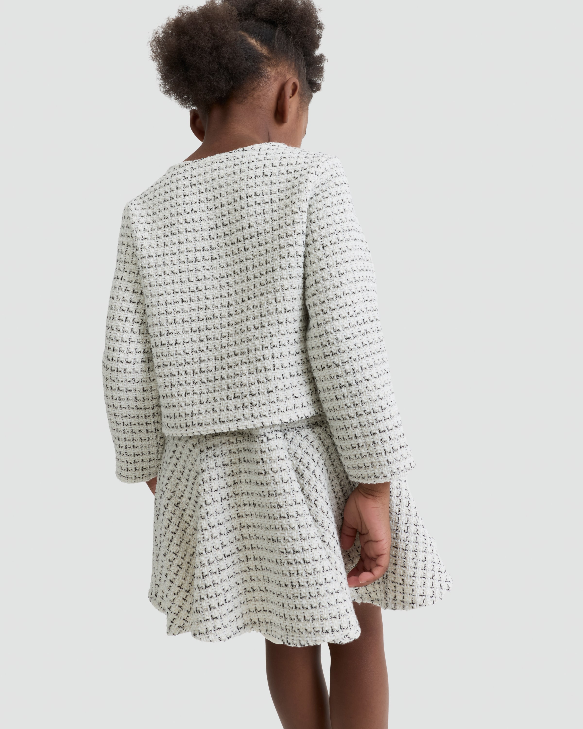 F&F x Samantha Faiers 2-Piece Tweed Jacket and Skirt Set in Cream thumbnail 3