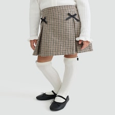 F&F x Samantha Faiers Check Print Skort and Cable Knit Socks in Multi thumbnail 4