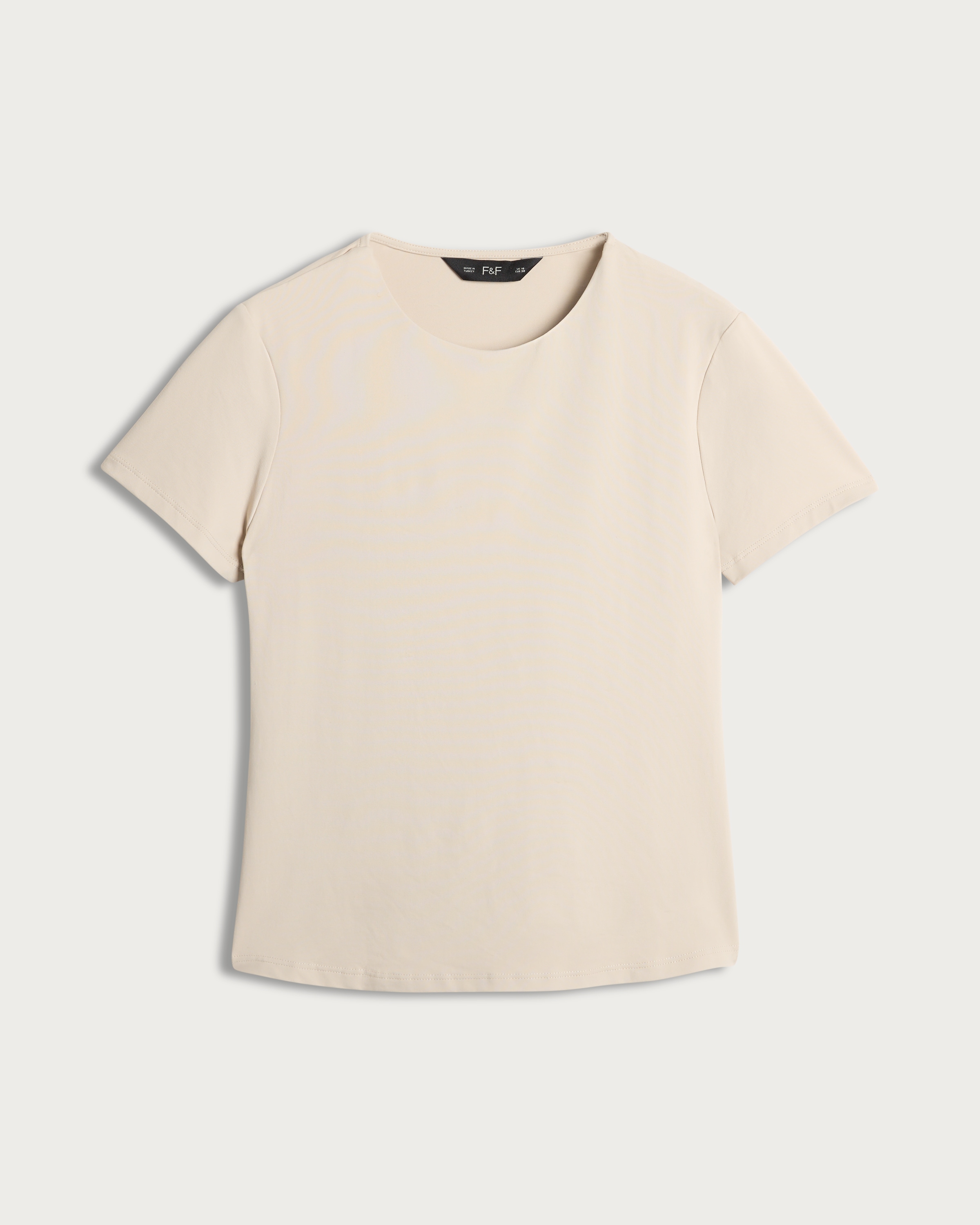 F&F Polyamide Crew Neck Short Sleeved T-Shirt in Sand thumbnail 4