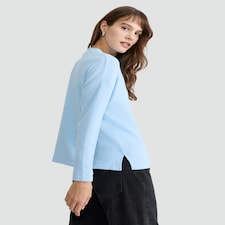 F&F Santa Baby Sequin Slogan Jumper in Blue thumbnail 3