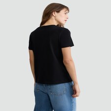 Disney Stitch Merry Stitchmas Slogan Pure Cotton T-Shirt in Black thumbnail 3