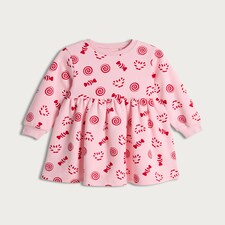 F&F Girls Cotton Rich Candy Print Sweat Dress in Pink thumbnail 4