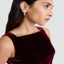 F&F Velvet Bow Detail Top in Burgundy thumbnail 2