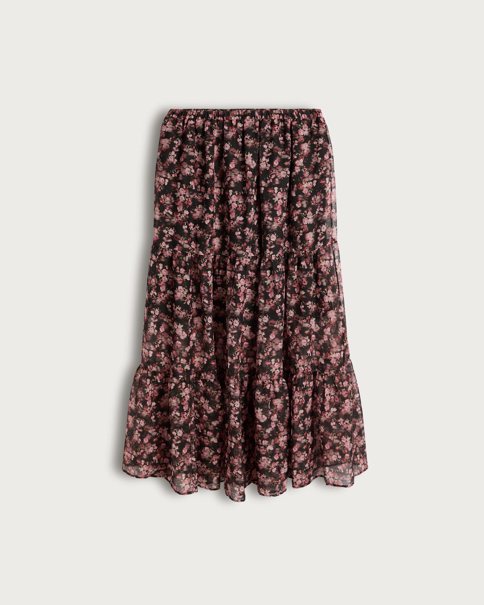 F&F Floral Tiered Co-ord Midi Skirt in Multi Black thumbnail 5