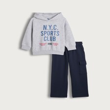 F&F Boys Cotton Rich N.Y.C. Sports Club Hoodie and Joggers in Multi thumbnail 4