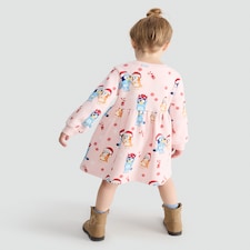 Bluey Christmas Print Sweat Dress in Pink thumbnail 3