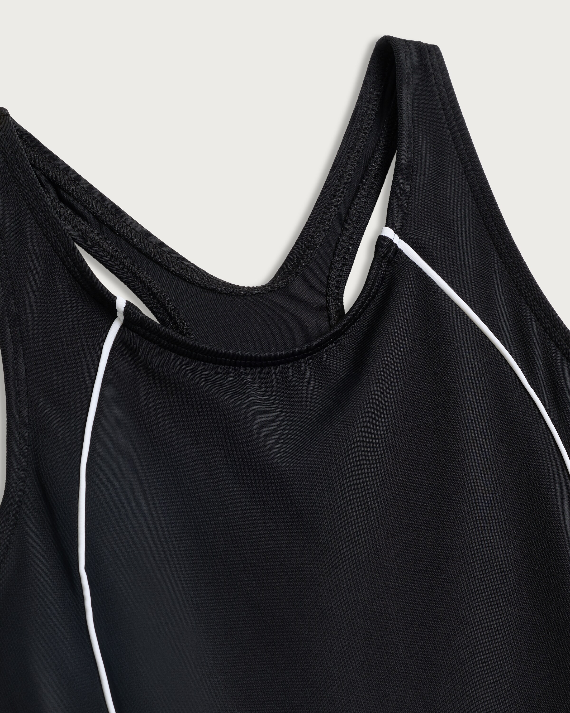 F&F Girls Contrast Trim Racerback Swimsuit in Black thumbnail 3
