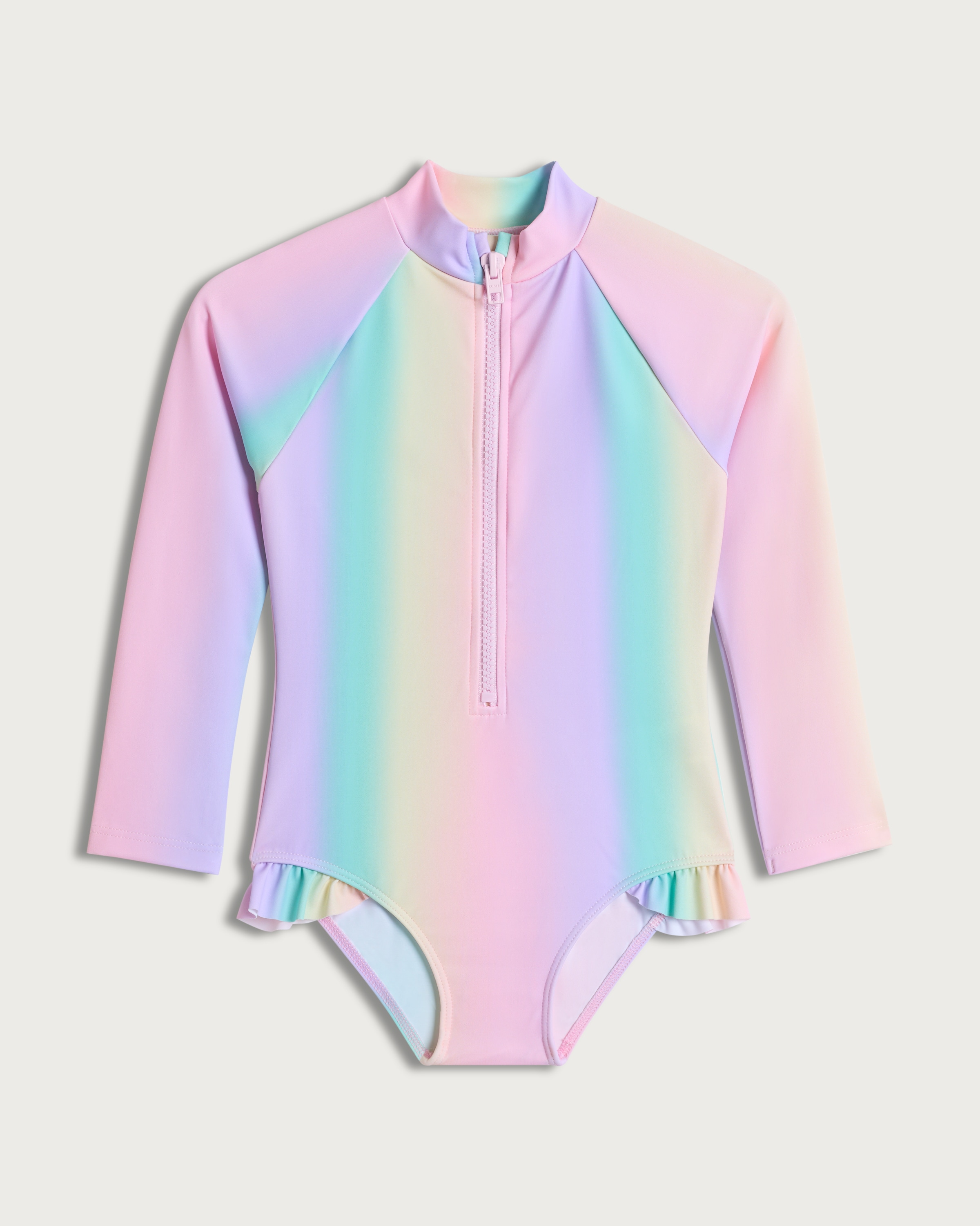 F&F Girls Ombré Long Sleeved Swimsuit in Multi Pink