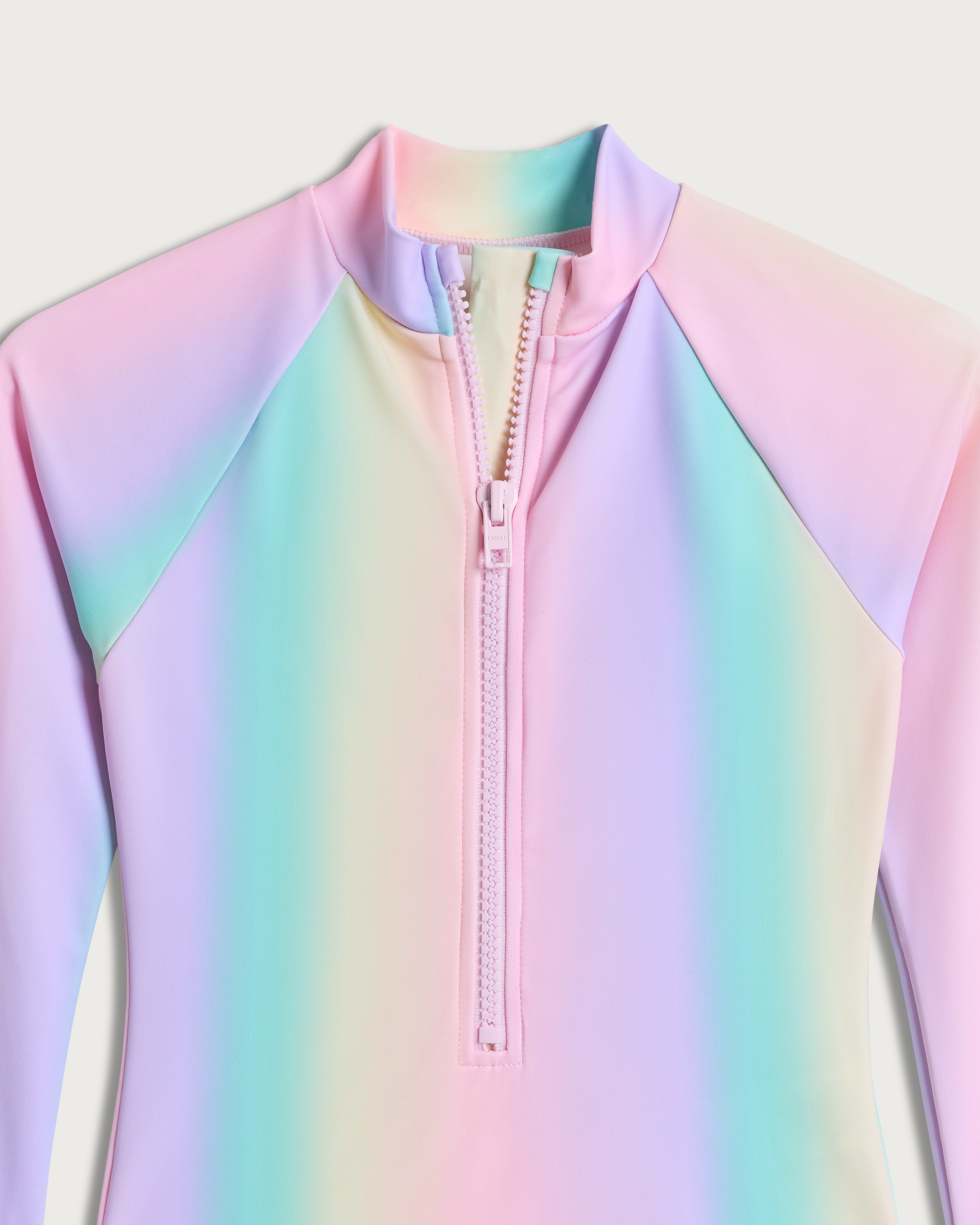 F&F Girls Ombré Long Sleeved Swimsuit in Multi Pink thumbnail 3