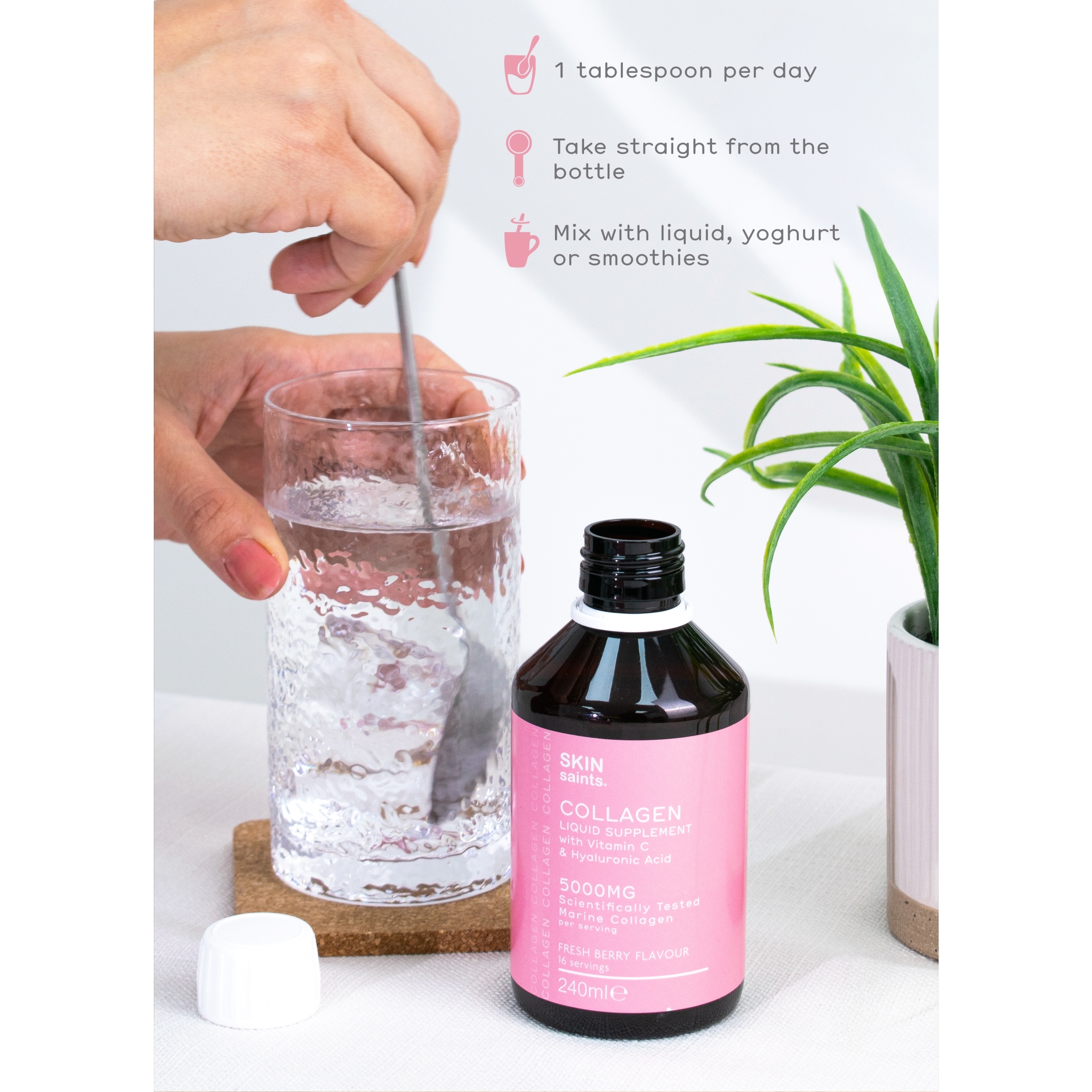 Skin Saints Collagen Liquid Supplement 5000mg 240ml thumbnail 2