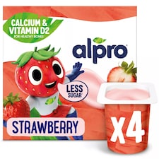 Alpro Kids Strawberry Soya Dairy Free Yoghurt Alternative 4 x 115g