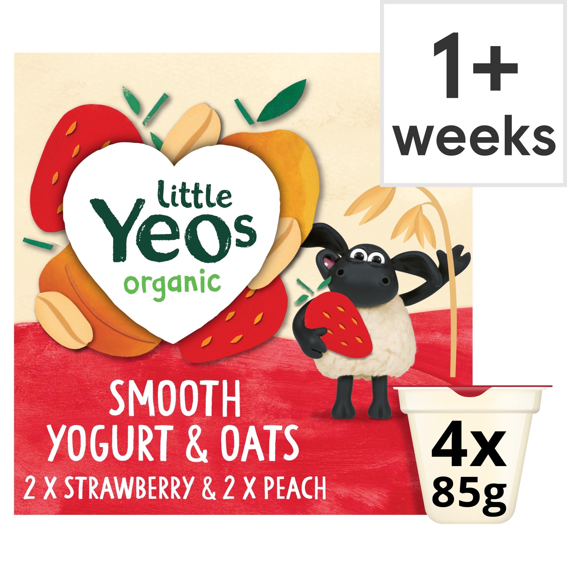 Yeo Valley Organic Little Yeos Kids Yogurt and Oats Pots 4x85g