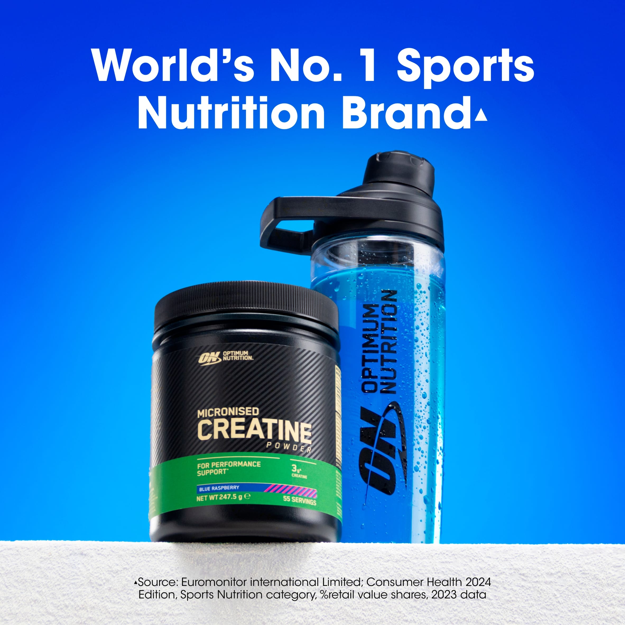 Optimum Nutrition Flavoured Creatine Powder Blue Raspberry 247.5g thumbnail 2