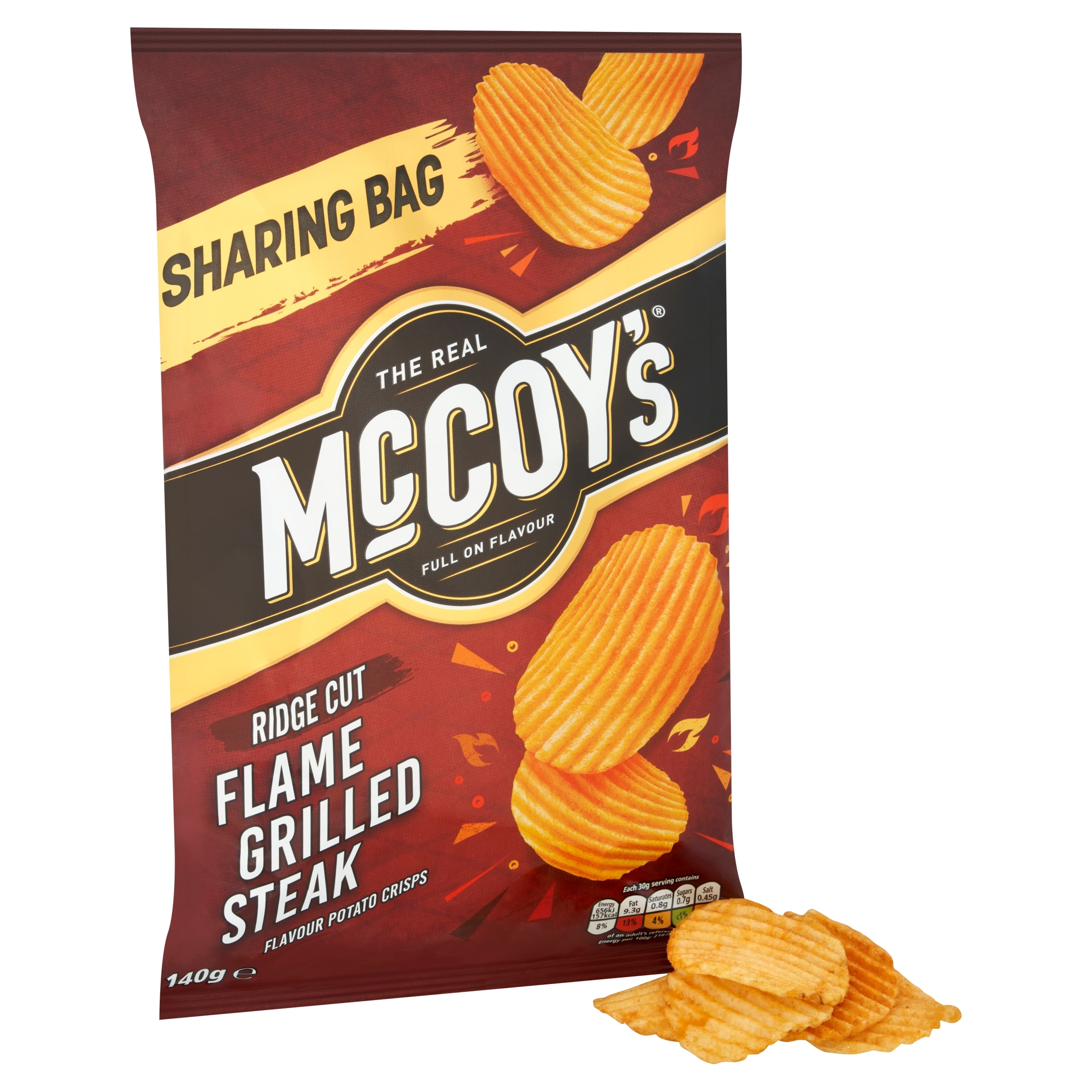 McCoy's Flame Grilled Steak Sharing Crisps 140g thumbnail 2