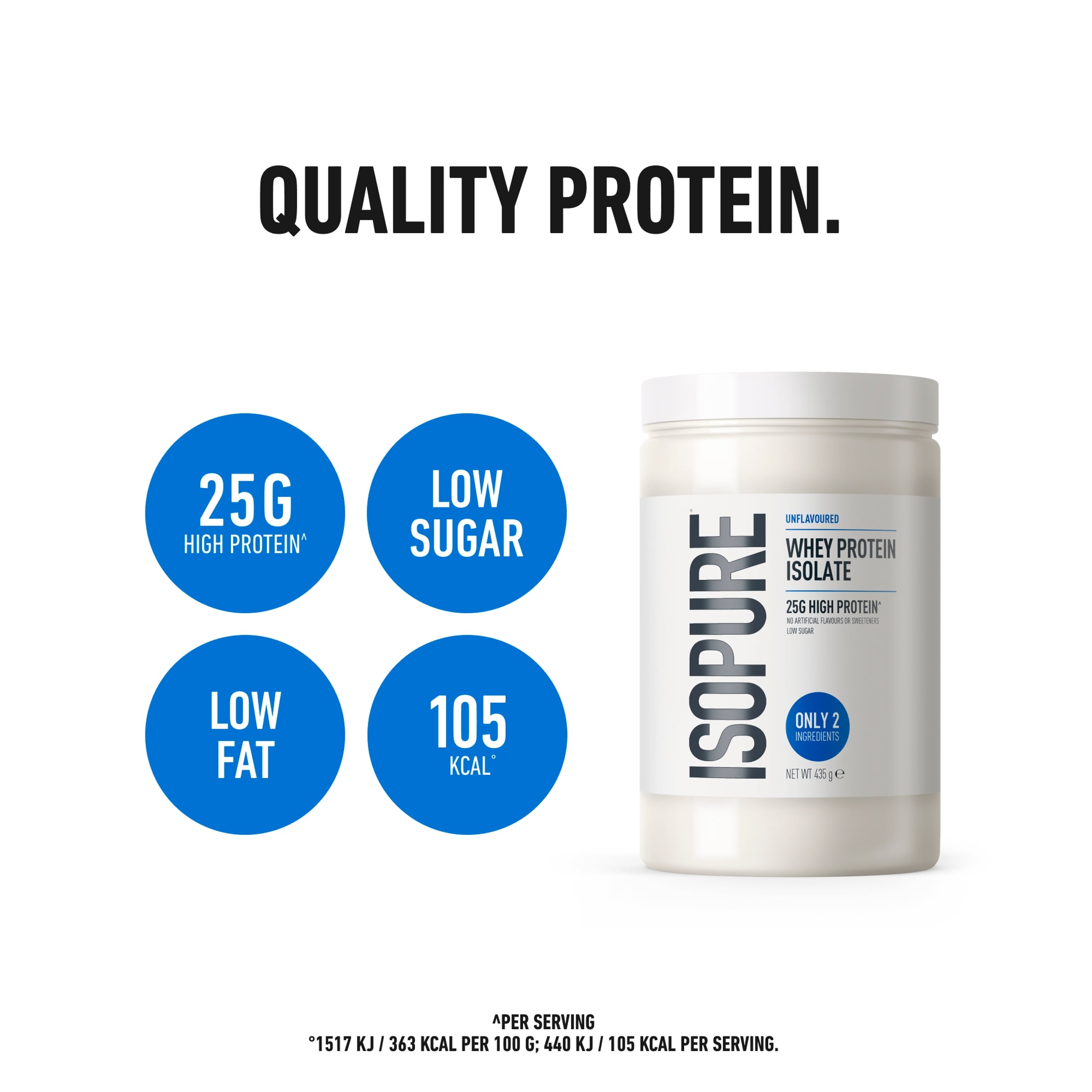 Isopure Whey Protein Isolate Unflavoured 435g thumbnail 4