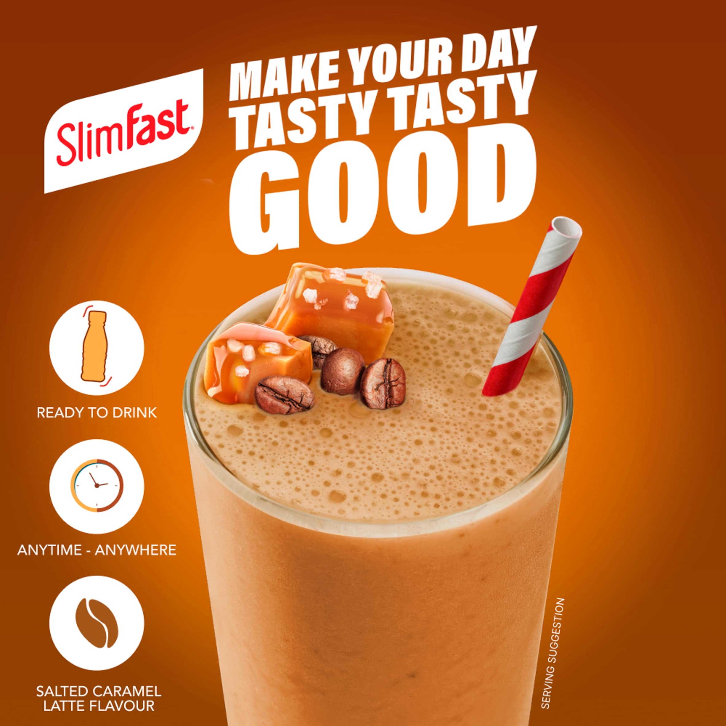 SlimFast Salted Caramel Latte 30g Protein Shake Multipack - 4 x 325ml  thumbnail 5