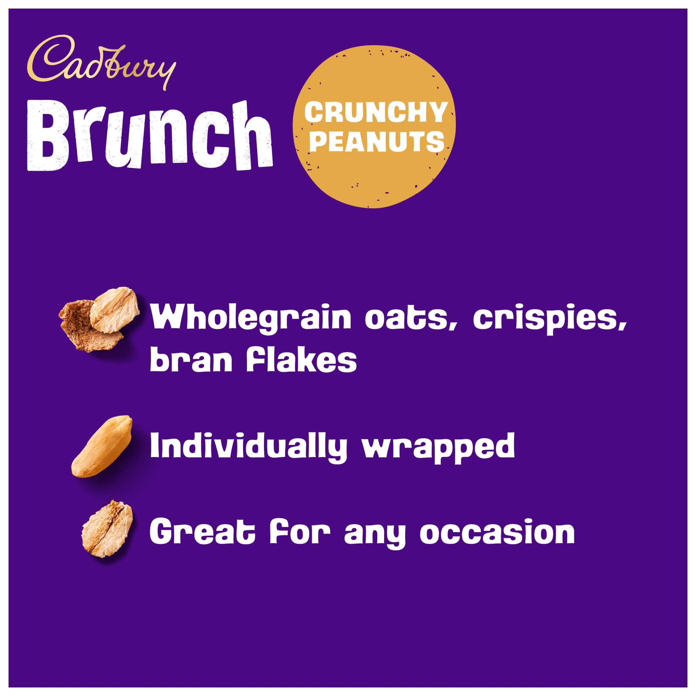 Cadbury Brunch Peanut Wholegrain Cereal Bars 4 x 28g thumbnail 2