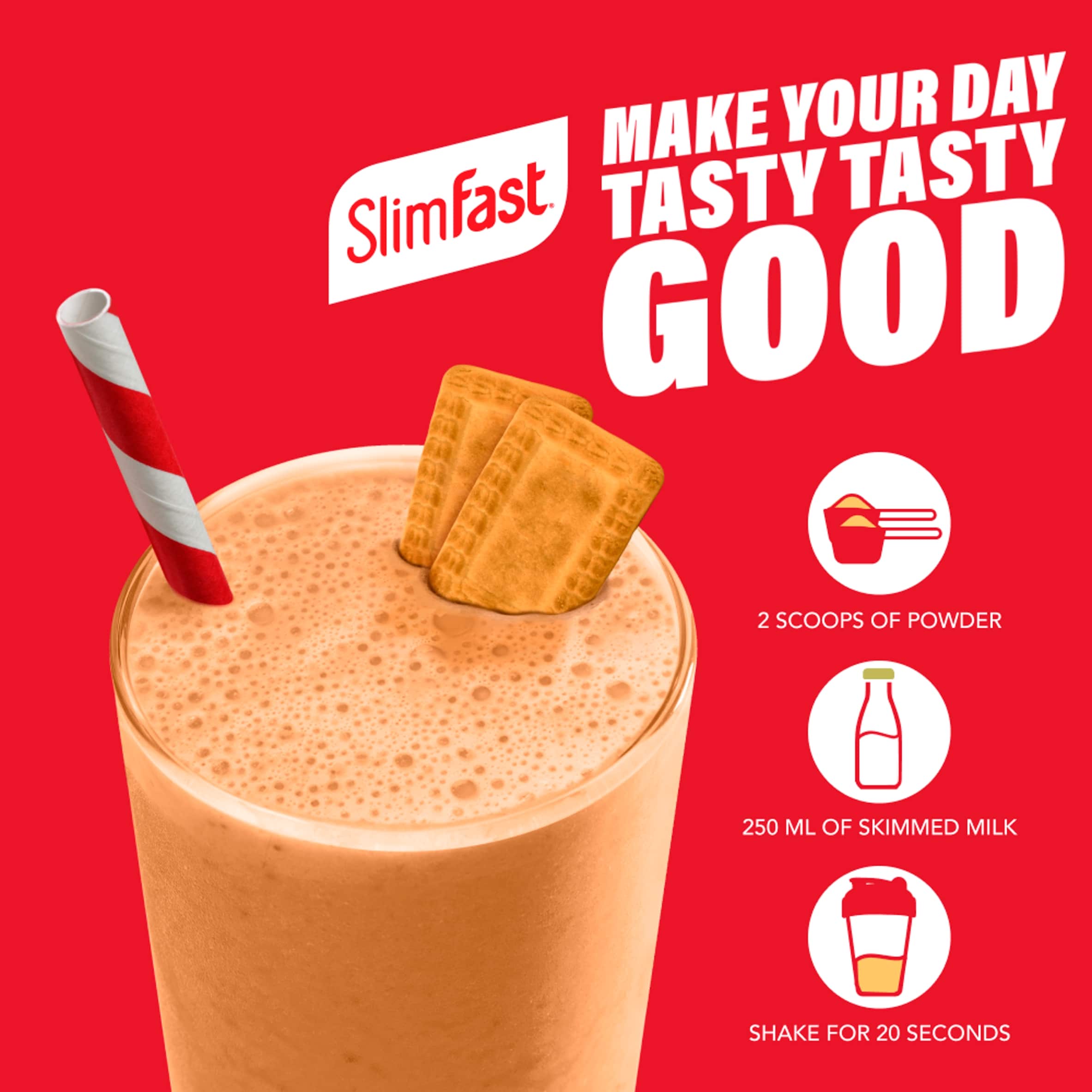 SlimFast Meal Replacement Powder - Caramelised Biscuit 365g thumbnail 3