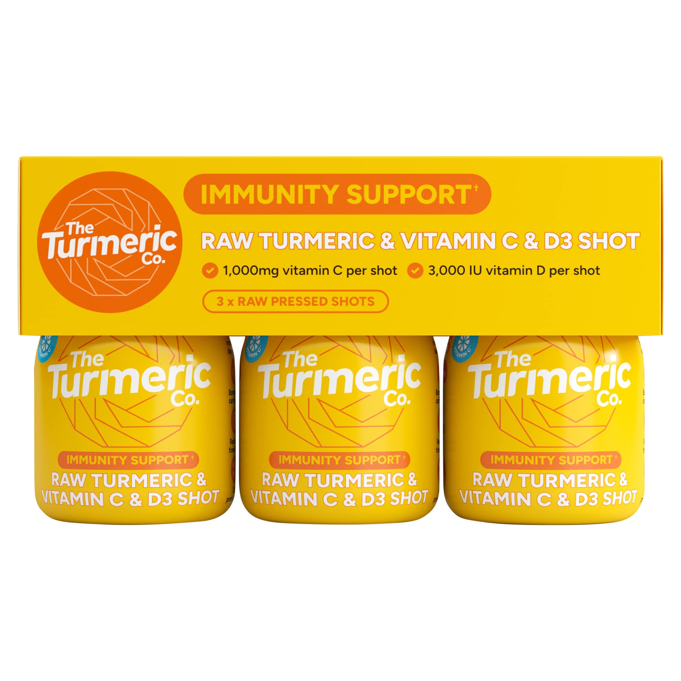 The Turmeric Co Raw Turmeric Vitamin C&D3 60ml 3 x multipack