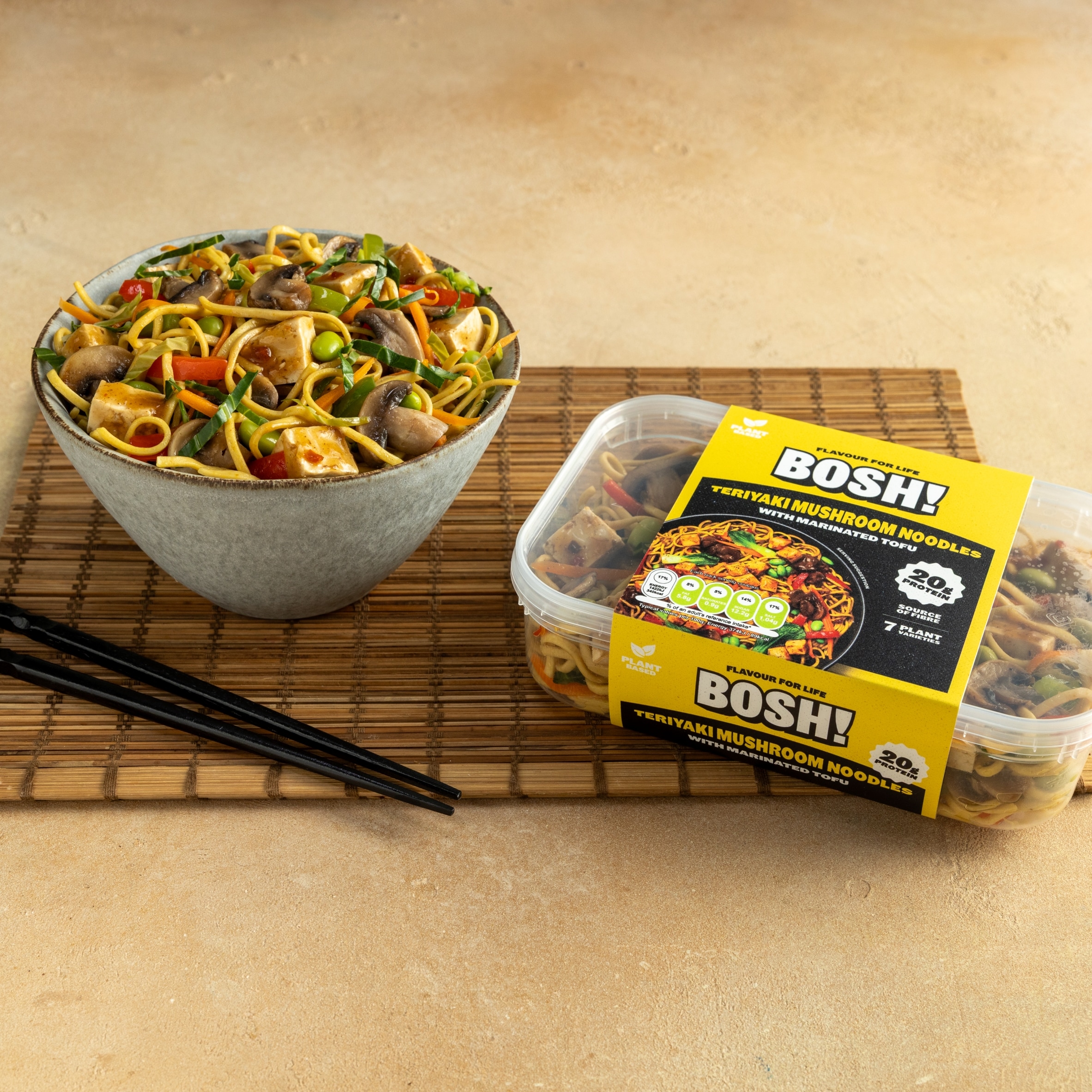 BOSH! Teriyaki Mushroom Noodles 380g thumbnail 2