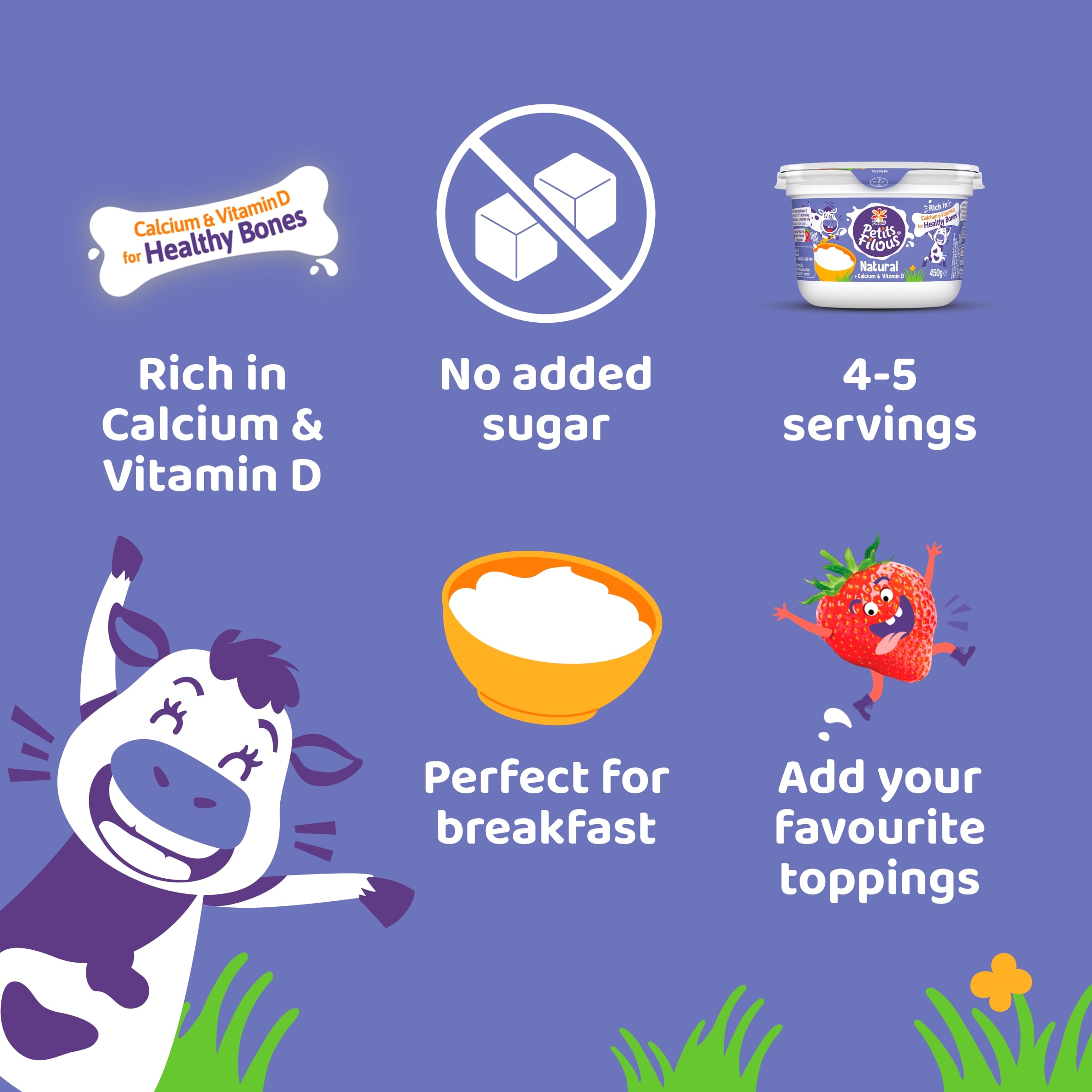Petits Filous Natural Kids Yoghurt + Calcium and Vitamin D 450g thumbnail 3