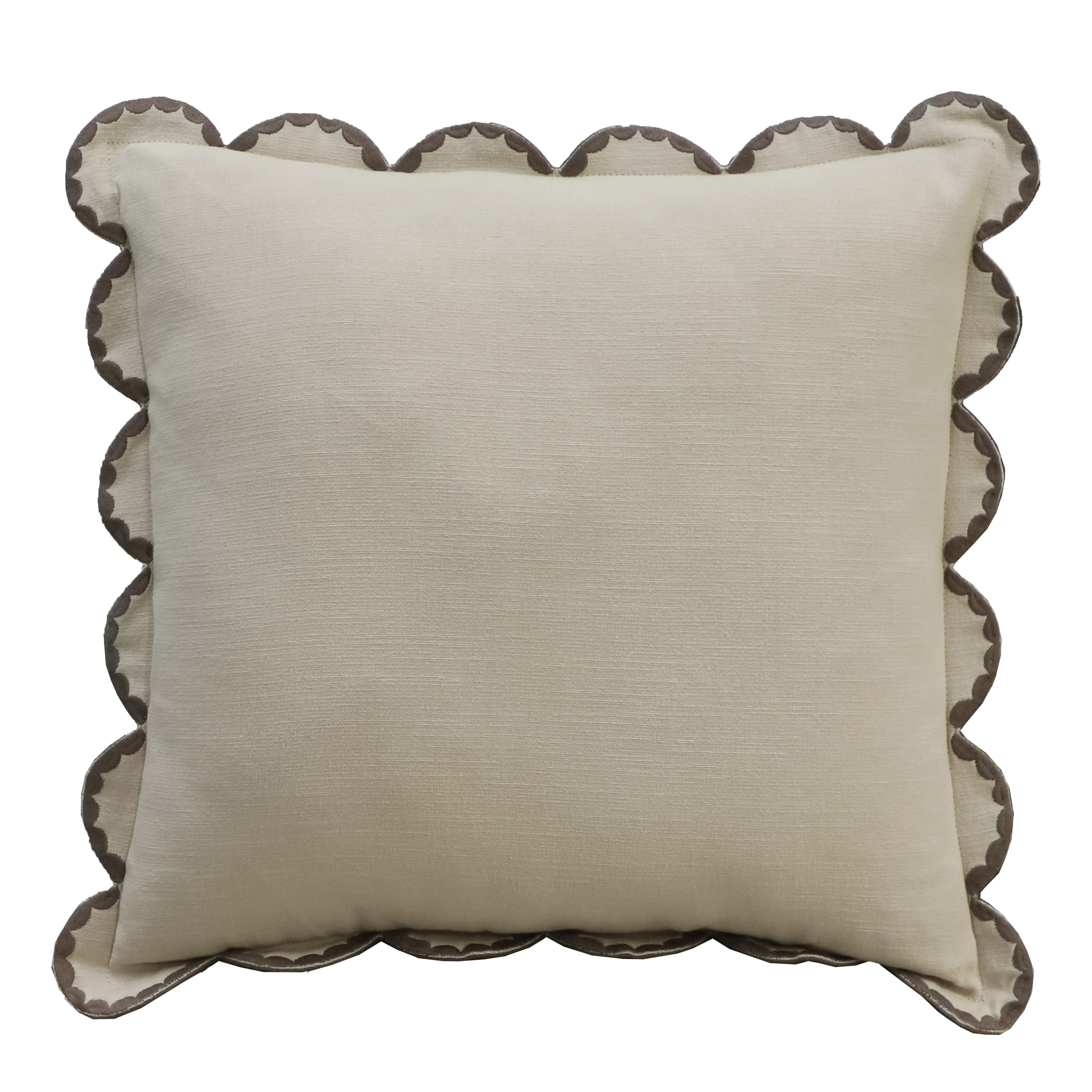 F&F Home Mink & Brown Stitched Scallop Cushion 45x45cm