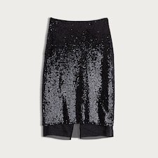 The F&F Edit Organza Trim Sequin Embellished Co-ord Midi Skirt in Black thumbnail 4
