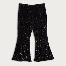 The F&F Edit Sequin Flared Trousers in Black thumbnail 5