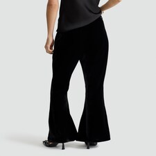 The F&F Edit Velvet Flared Trousers in Black thumbnail 3