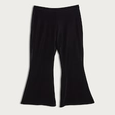 The F&F Edit Velvet Flared Trousers in Black thumbnail 4